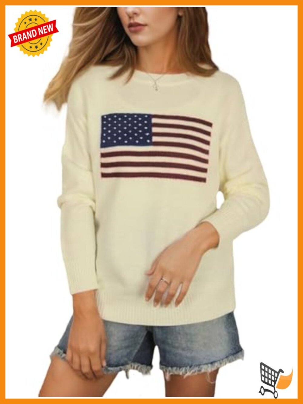 Knit Long Sleeve Crew Neck Graphic Pullover Sweater